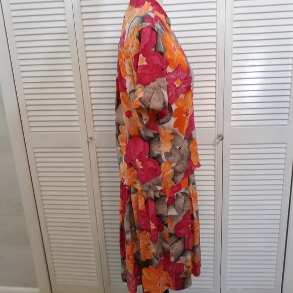Jones NY vintage floral silk short set sz 4 8 *V - Picture 6 of 8